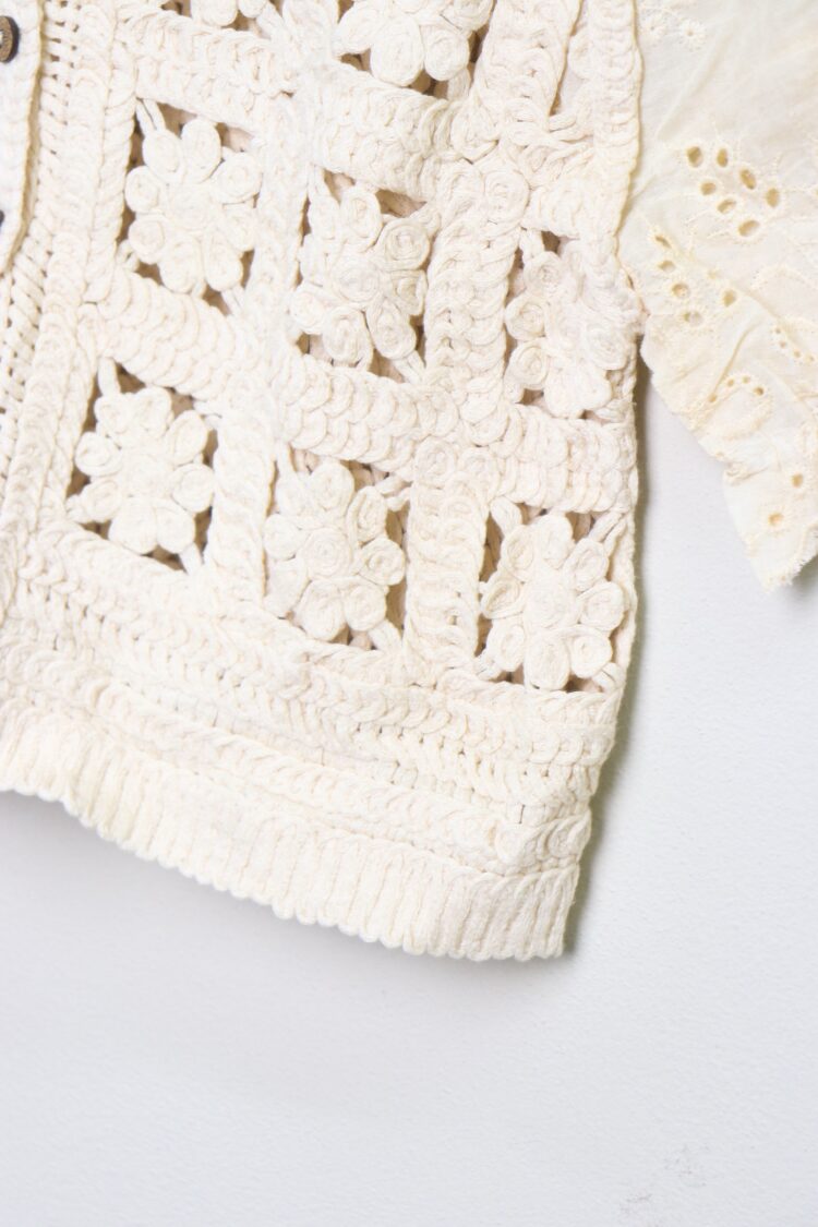 TOP CROCHET MANGA PRINCESA CON BOTON - Imagen 2