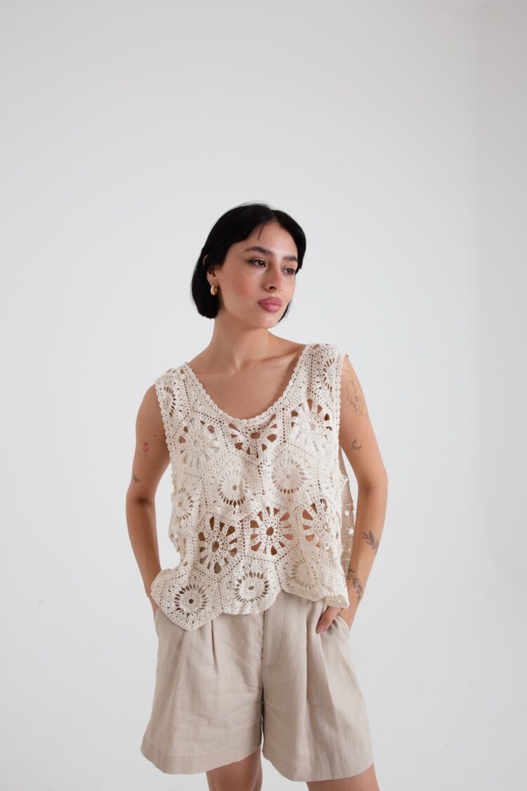 TOP CROCHET CUELLO PUNTILLAS - Imagen 6