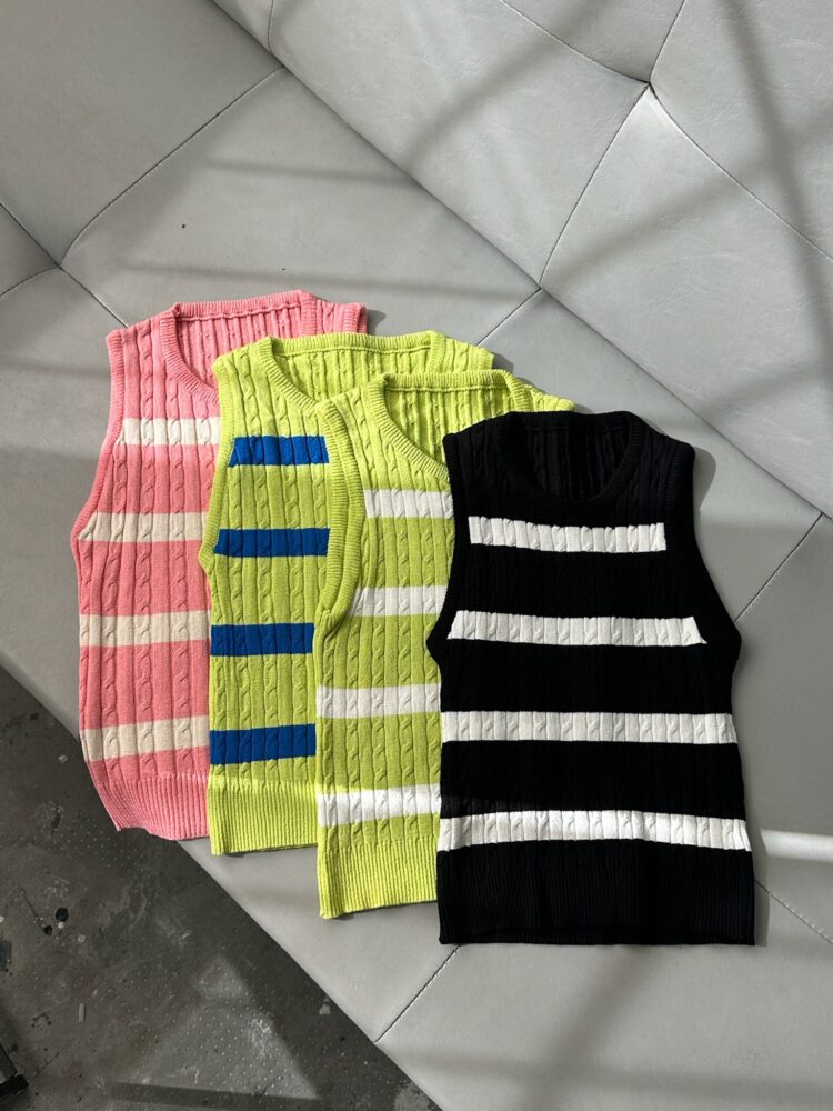 TOP TRENZADO VEST BICOLOR