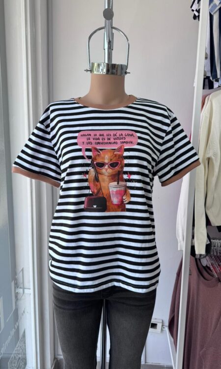 Alternative view of CLASICO GATITO CONSECUENCIAS (100% algodon 24.1 peinado + rib)