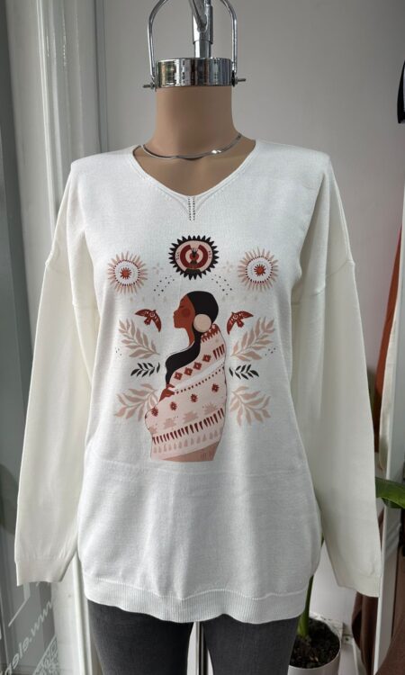 Alternative view of SWEATER MUJER NATURALEZA (hilo bremer importado)